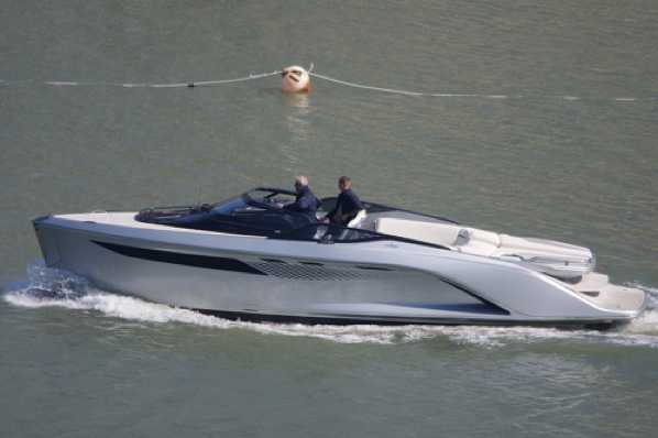 24 March 2020 - 12-09-44 
Designed with the help of Ben Ainslie Racing and Pinifarina and made entirely from carbon fibre it has what they call an active foil system to keep it steady. There, is that enough hard sell ?
------------
Princess sports boat R35 Lexi